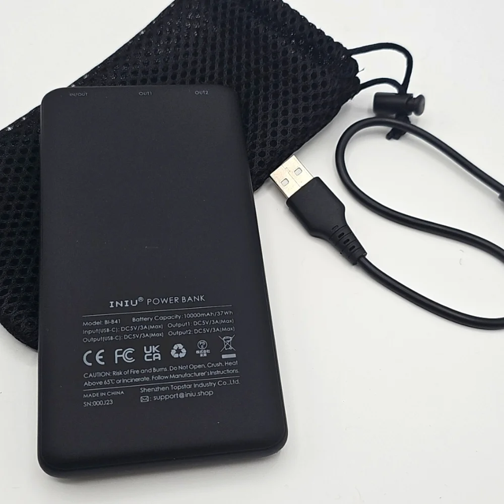 INIU Black Portable Charger with Paw Print